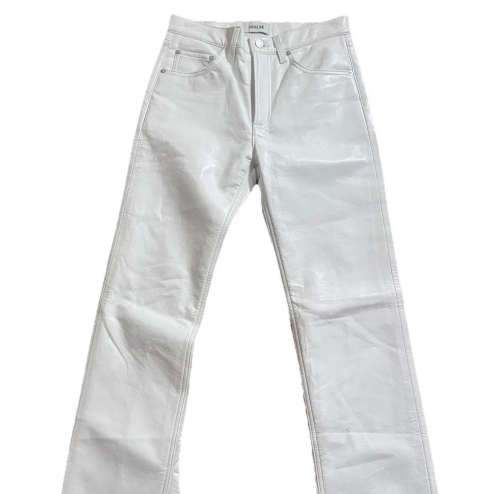 Women’s AGOLDE Kick Boot Mid Rise Collagen Leather Jeans Size 27